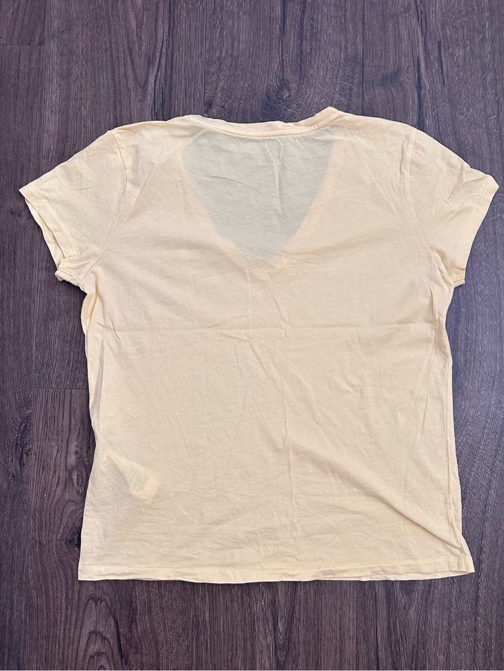 3/$30 Polo by Ralph Lauren 100% Cotton Women's V-Neck Tee in Yellow - Picture 3 of 6
